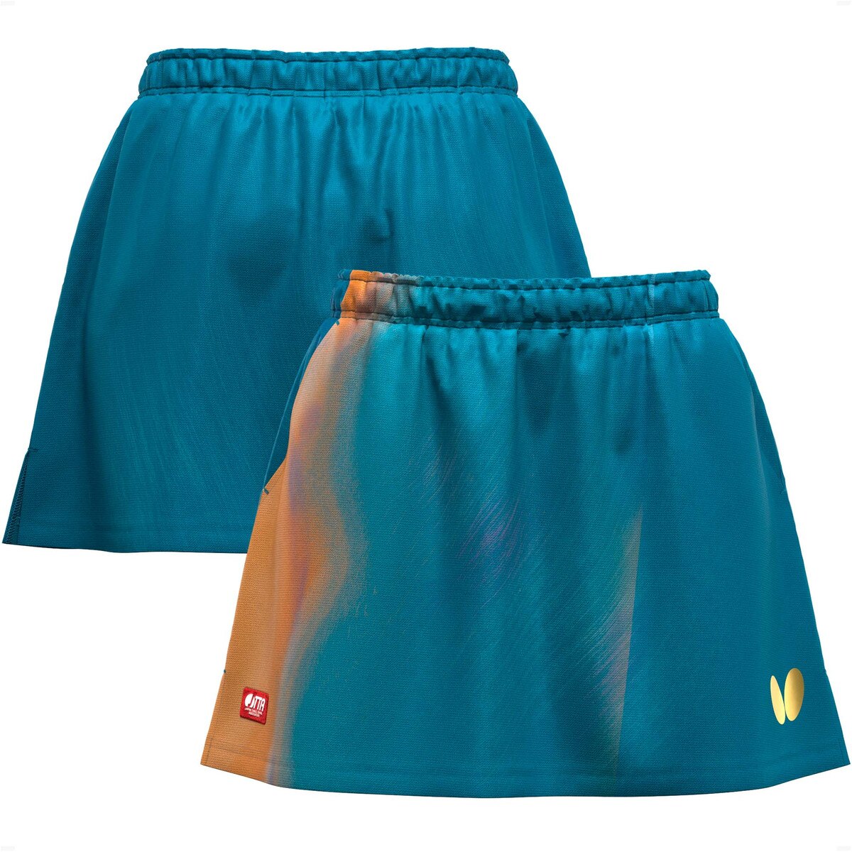 Butterfly Infiria Table Tennis Skirt - Turquoise-Blue - Front/Back